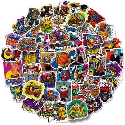 HASTHIP 7 cm Laptop Stickers For journal Graffiti Style Cartoon Stickers for Scrapbook Self Adhesive Sticker
