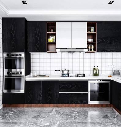 Maefele 304 cm Black Wood Like Self Adhesive PVC Easy to Install Wallpaper Self Adhesive Sticker