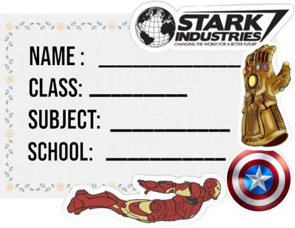 Yaduvanshi 7 inch AVENGERS NAME SLIP STICKERS Self Adhesive Sticker