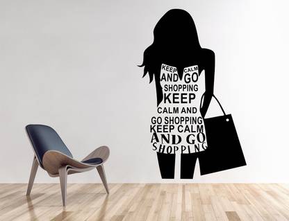Customscart 80 cm Keep Calm And Shopping Removable Sticker