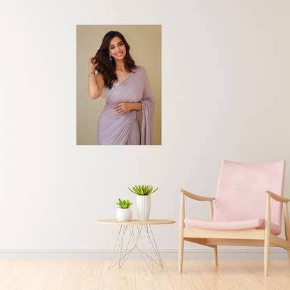 Eltass 30 cm Meenakshi Chaudhary wall sticker - Actress meenakshi chaudhary wall sticker Self Adhesive Sticker