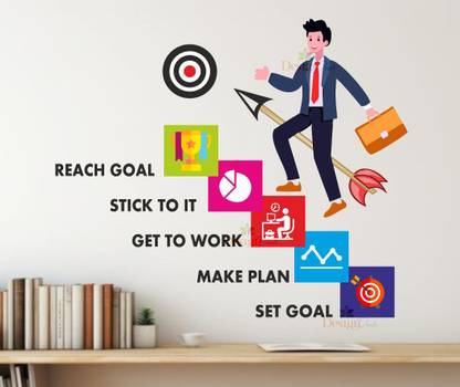 Design Decor 60 cm motivational Wall Sticker For Office Study Room Self Adhesive Sticker