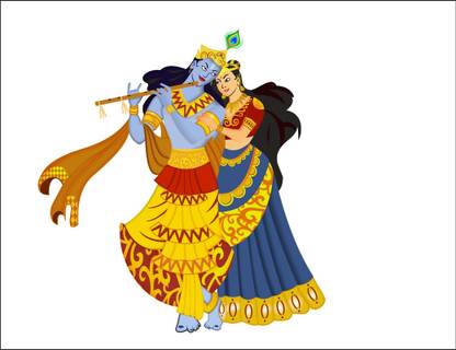 Decoar Nirmal 91 cm Radha krishan poster size (91x97 cm) Self Adhesive Sticker