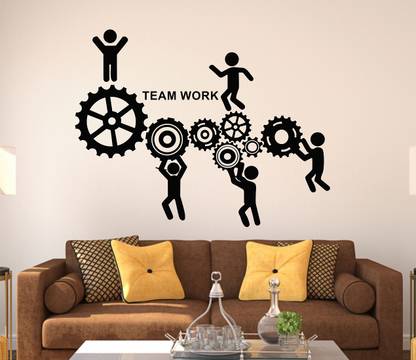 LANSTICK 121.92 cm TEAM WORK WORDING STICKER Self Adhesive Sticker