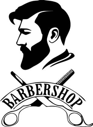 SAI DESIGNS 99 cm Beauty Salon Barber Shop Vinyl Wall Sticker Self Adhesive Sticker