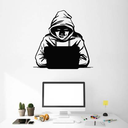 SnappyVinyl 43 cm Hacker Self Adhesive Sticker