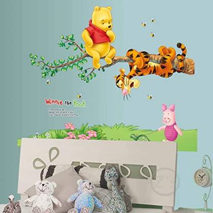 JAAMSO ROYALS 70 cm Winnie the Pooh Bear Swing ( 50 CM X 70 CM ) Self Adhesive Sticker