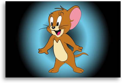 PRINTHUBS 60.96 cm Tom and Jerry Cartoon Poster For Kids Room Home Wall Decor (Size 24x18 In)D10 Self Adhesive Sticker