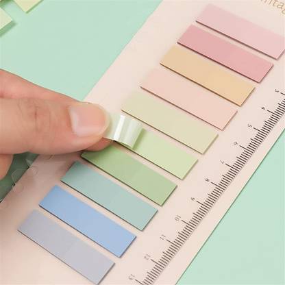 Prescent 14 cm Transparent Multicolor Sticky Notes with ruler for notes, markers, and more Self Adhesive Sticker