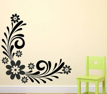 Tuffuk 75 cm Flower - Pattern | Wall Stickers | PVC Vinyl | Non-Reusable Sticker | Self Adhesive Sticker