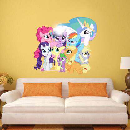Decor hubb 54 cm Beautiful Little pony wall sticker for kids room 50 Cm X 54 Cm Self Adhesive Sticker