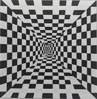 THREEDOLOGY 23 cm Squared Optical Illusion Self Adhesive Sticker