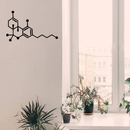 SnappyVinyl 29 cm THC Molecule Weed Wall Decals, Easy to Apply Self Adhesive Sticker