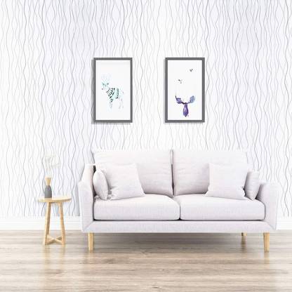Flipkart SmartBuy Vinyl Abstract White Wallpaper