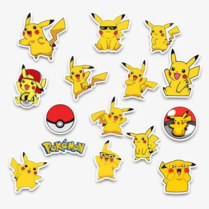 STICK STORE 2.8 inch Pokemon Pikachu Vinyl Stickers | Matte | for Laptops, Water Bottles, Bikes Self Adhesive Sticker