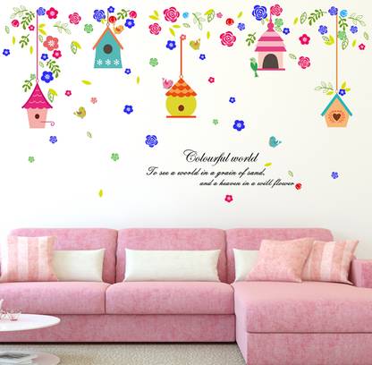 Littlebuds Colorful World Quotes Medium Vinyl Wallstickers (150 cm x 90 cm)