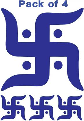 ShubhFly 15 cm Green Swastik Sticker for Extraordinary Power and Sanctuary of Positivity Self Adhesive Sticker
