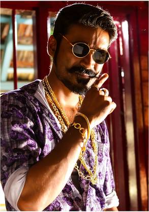 Starxdecals 30 cm Dhanush wall sticker - Maari dhanush swag wall poster sticker - kollywood- Self Adhesive Sticker
