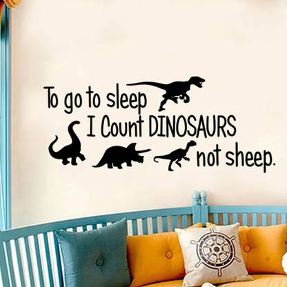 SnappyVinyl 32 cm To go to sleep I count DINOSAURS not sheep Self Adhesive Sticker