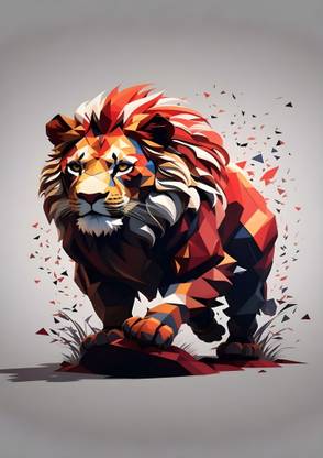Dumdic 30 cm Accursive Lion On The Way A4 Strong Self-Adhesive Sticker Self Adhesive Sticker