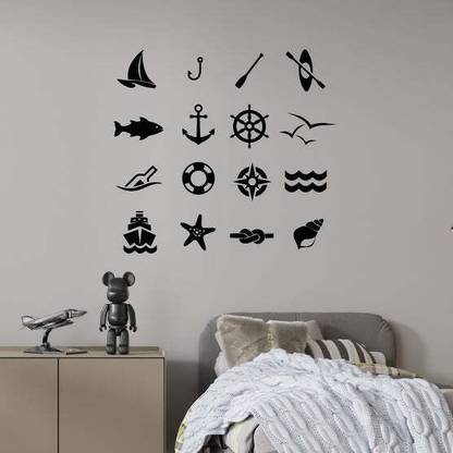 Xskin 27 cm Marine Nautical Icon Set Self Adhesive Sticker
