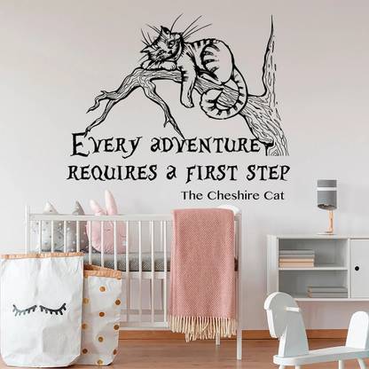 SnappyVinyl 42 cm Cat Alice, Wall Sticker PVC Vinyl Self Adhesive Sticker