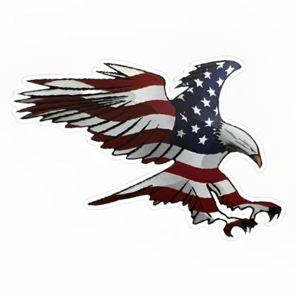 TO-HIT 7.5 cm USA FLAG EAGLE STICKER FOR BIKE AND CAR Self Adhesive Sticker