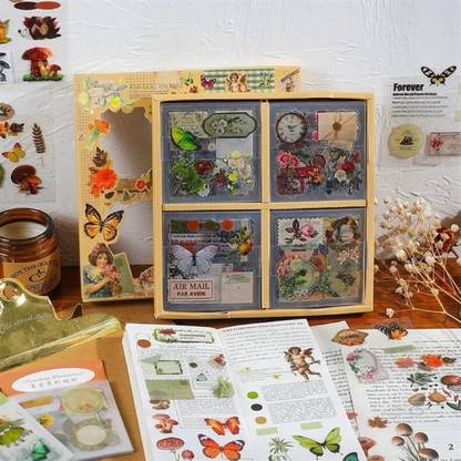 Skstore 22.8 cm Sheets Cute Stickers Cartoon Flower Sticker PET Transparent Decorative Sticker Removable Sticker