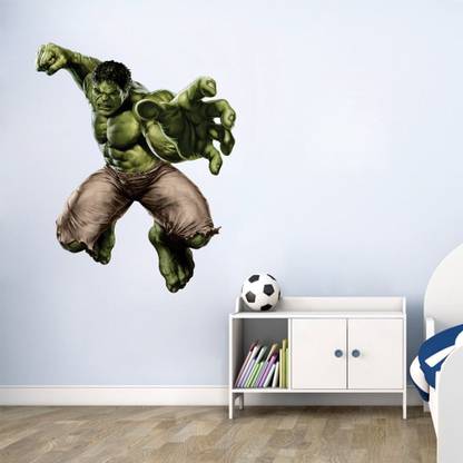 GharKraft 60 cm Hulk superhero Wall Sticker Self Adhesive Sticker