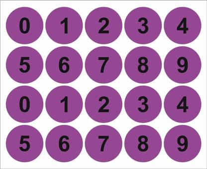 BlackDreams 2.5 cm Round 500 Pieces 0 to 9 Number Stickers, Small Size Labels Self Adhesive Sticker