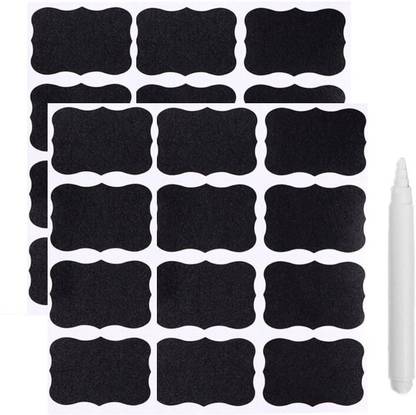Onprix 5 cm Chalkboard Labels with Erasable White Chalk Marker Included 24 pcs Chalkboard Sticker