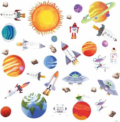 Roommates 29.2 cm Outer Space Wall Decals Reusable Sticker