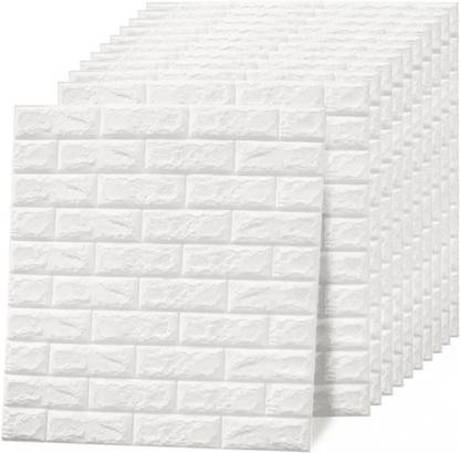 The Electra 195.58 cm 3D White Brick Foam Wallpaper Self Adhesive Sticker