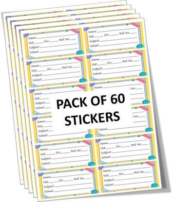 Funtime 10 cm Name stickers for school books and notebooks Self Adhesive Sticker