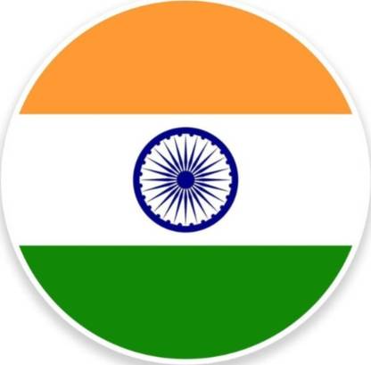 Dua 5 inch Round shap india flag Reusable Sticker