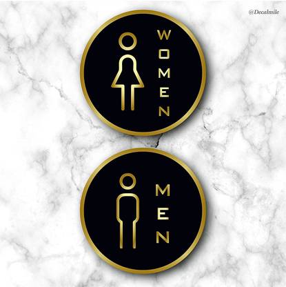 Spacekeeper 6 inch Men & Women Washroom Door Self Hospital School Office Hotel Restaurant Self Adhesive Sticker