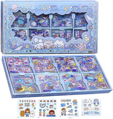 Daji 7 inch Cute Girl Theme Kawaii Stickers Reusable Sticker