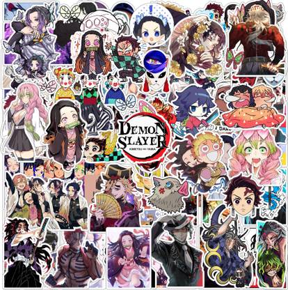 ThePaper9Store 6 cm Demon Slayer stickers Laptop, Phone Case, Guitar, etc. Waterproof Residue Free Self Adhesive Sticker