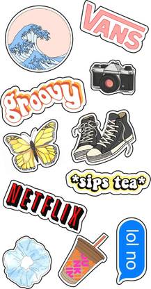 PHONE ANTICS 3.81 cm VSCO Themed Stickers | DIY Decoration | For Laptop/Mobile/Scrapbook/ArtnCraft Self Adhesive Sticker