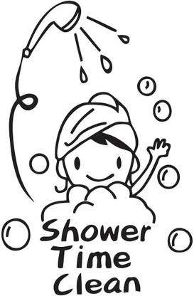 STICKER STUDIO 25 cm Bathroom Wall Sticker (Surface Covering Area - 30 x 25 cm ) Removable Sticker