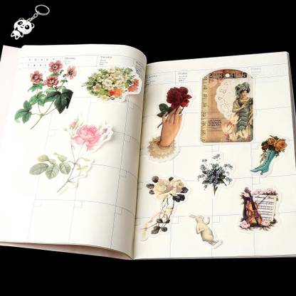 HASTHIP 9.9999999898 cm Ephemera Pack, Plants Style Note Decoration Self-Adhesive Tropical Plants Stickers for Scrapbook, Notebook, Journal, Card Making Self Adhesive Sticker