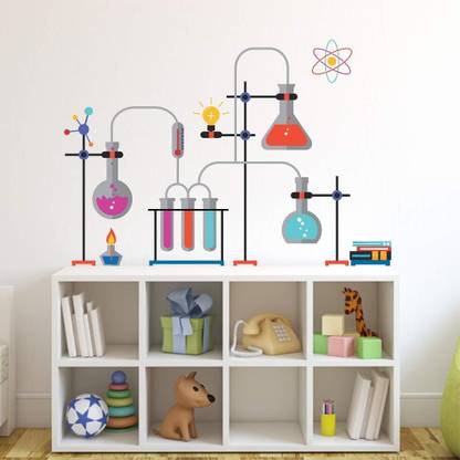 STIKHUB 60 cm science laboratory study room wall sticker Self Adhesive Sticker