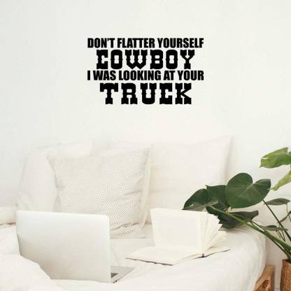 Xskin 29 cm Cowboy Truck Flatter Wall Decals Easy to Apply Self Adhesive Sticker