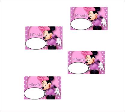 Divine studio 7 cm latest Minnie Mouse Printable Birthday Party Sticker 14 Piece Self Adhesive Sticker