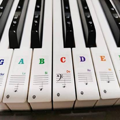 D & Y 2.54 cm Piano Stickers Notes for Beginners,Kids All Keyboard Sizes Transparent Sticker Self Adhesive Sticker