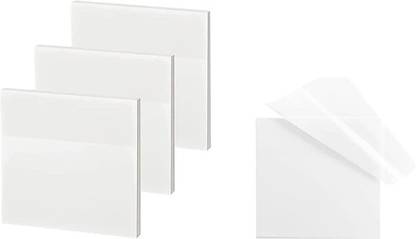 Strice 8 cm Transparent Sticky Notes, 3x3 IN, perfect for notes, art, and crafts - 100 sheet Self Adhesive Sticker