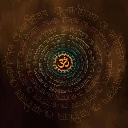 surmul 20 cm Om Mantra Om Namah Shivay Poster Home Décor Wall Art Puja 8x8 Inch Self Adhesive Sticker
