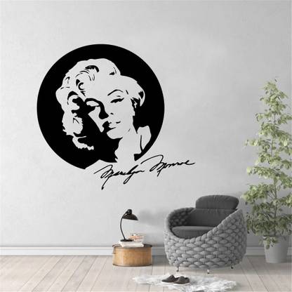 Xskin 28 cm Modern Marilyn Monroe Black, Wall Stickers Home Decor Waterproof Wall Decals Self Adhesive Sticker