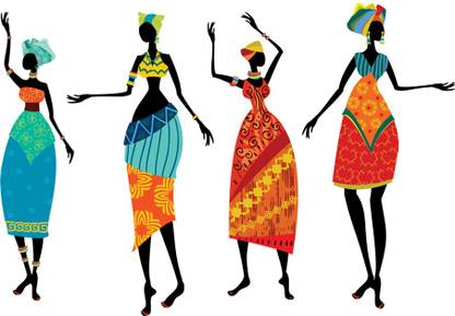 god & god's 27 cm Four TRIBAL Ladies Self Adhesive Sticker