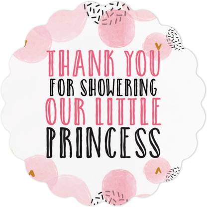 Inkdotpot 5.08 cm 100 Pcs Thank You Labels for Baby Shower Pink Girl Theme Envelope Seal Stickers Self Adhesive Sticker